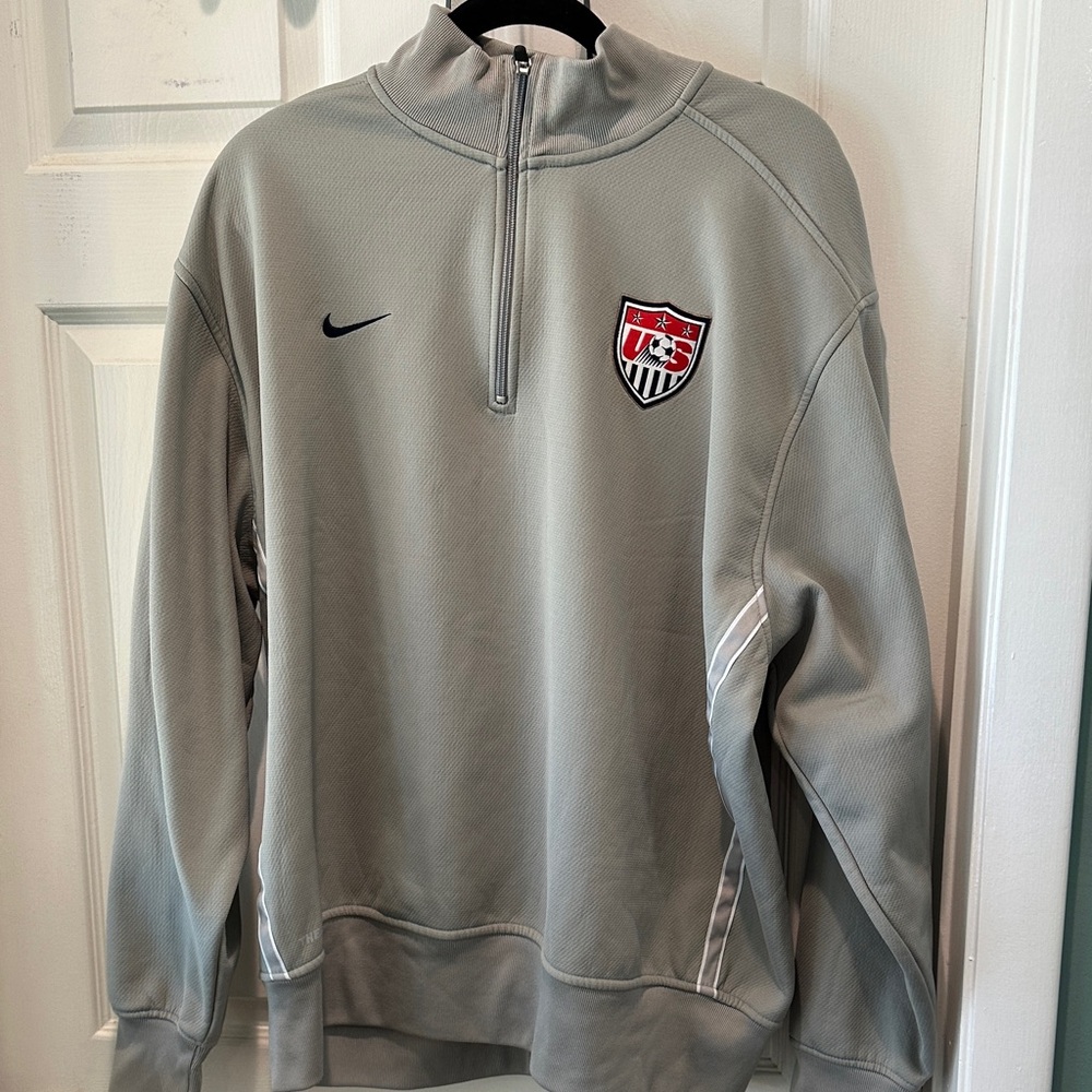 Nike Light Gray USA Soccer Quarter-Zip Therma -Fit XL - Picture 4 of 4